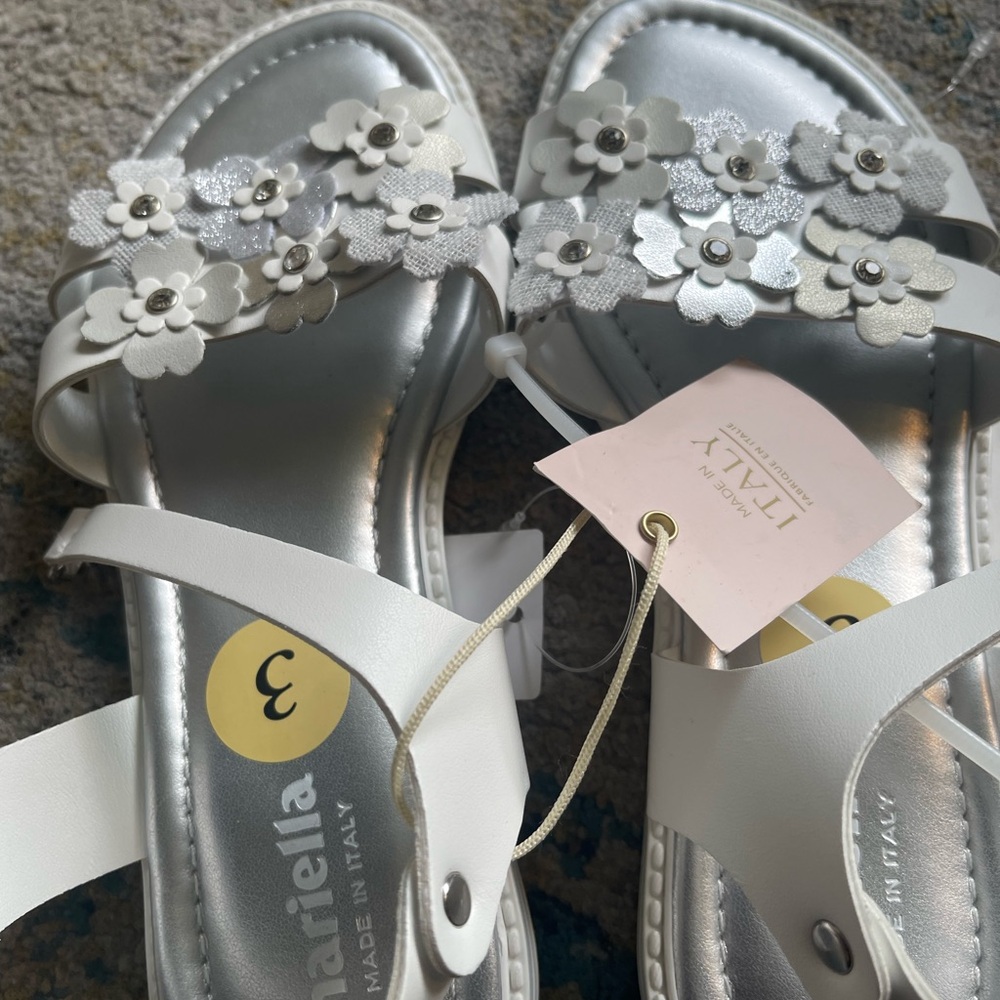 Mariella White Kids Sandals